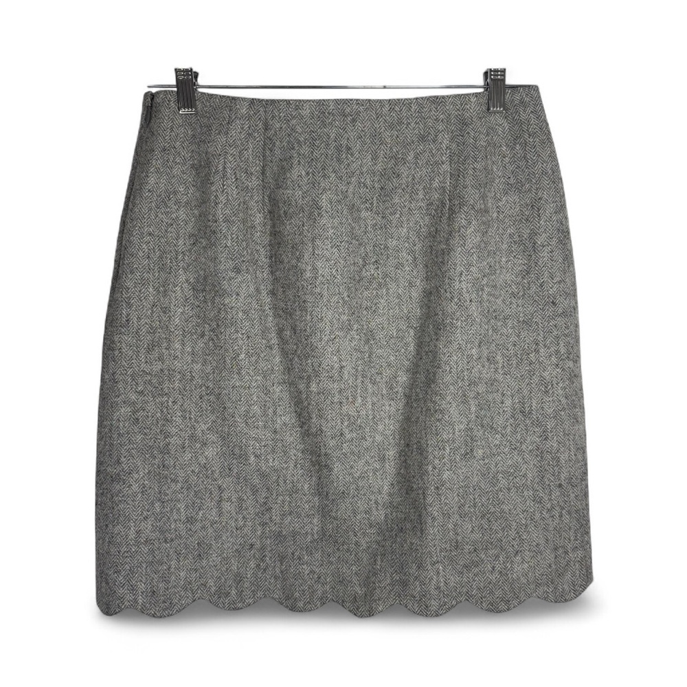 Talbots Gray Herringbone Wool Blend Scalloped Hem… - image 2